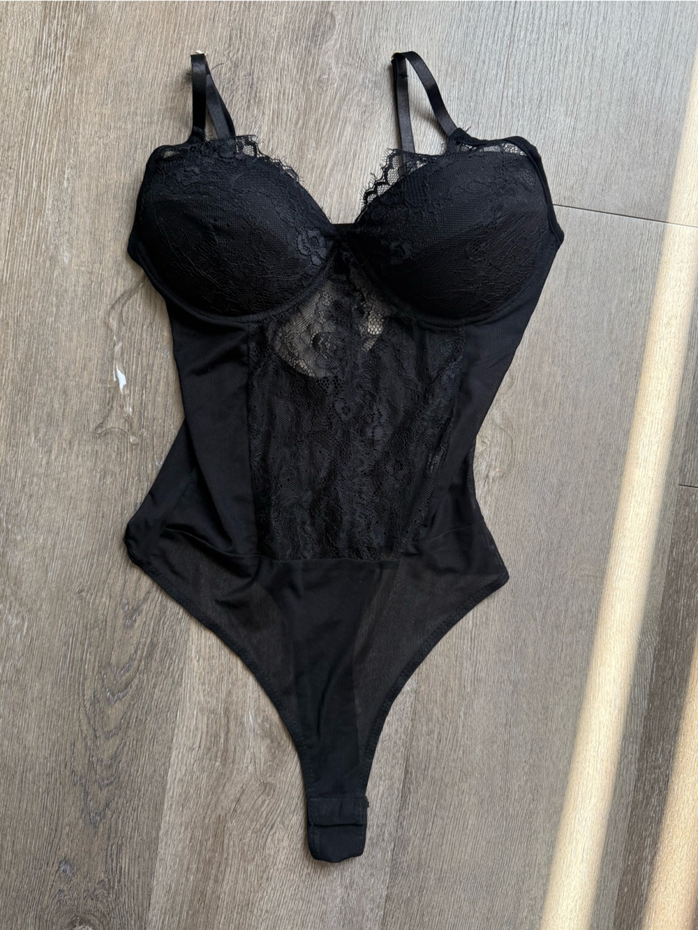 Black Lace Push-Up Bodysuit